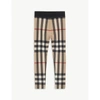 BURBERRY BURBERRY GIRLS ARCHIVE BEIGE KIDS GINA CHECKED STRETCH-WOVEN LEGGINGS 3-14 YEARS,46060771