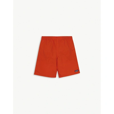 Patagonia Boys Paintbrush Red Kids Logo-embroidered Recycled Nylon Shorts 5-14 Years M
