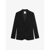 Sandro Single-breasted Wool Jacket In Black