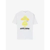 Aape Mens White X Sesame Street Graphic-print Cotton-jersey T-shirt M