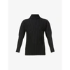 Issey Miyake Roll-neck Pleated-jersey Long-sleeved Top In Black