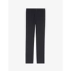 Sandro Mens Navy Blue High-rise Stretch-jersey Trousers