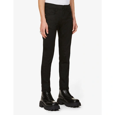 Replay Anbass Hyperflex Slim-fit Stretch-denim Jeans In Black