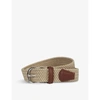Anderson's 3.5cm Leather-trimmed Woven Elastic Belt In Neutrals