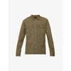 Allsaints Mens Cargo Green Spotter Regular-fit Cotton Shirt In Cargo Green