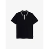 Ted Baker Mens Navy Twitwoo Stripe-collar Cotton-piqué Polo Shirt 44
