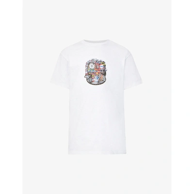 Baddest Skate Shop London Face Graphic-print Cotton-jersey T-shirt In White