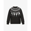 Neil Barrett Black Scribble Fairisle Zip Hoodie