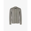 Allsaints Mens Calke Green Mode Open-front Wool Cardigan M In Calke Green