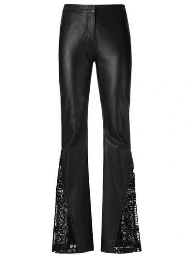 Martha Medeiros Leather Flared Trousers In Black