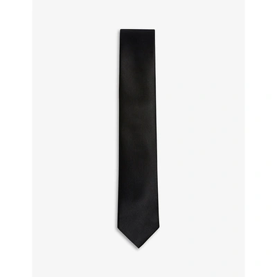 Ted Baker Stripe Micro Pattern Silk Tie In Black