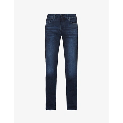 7 For All Mankind Standard Luxe Performance Regular-fit Straight-leg Stretch-denim Jeans In Dark Blue