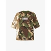 AAPE MENS GREEN (MULTI) CAMOUFLAGE AND LOGO-PRINT COTTON-JERSEY T-SHIRT L,R03756675