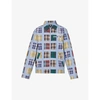 Stussy Mens Plaid Checked Regular-fit Cotton Jacket L