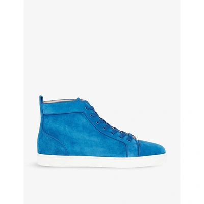Christian Louboutin Louis Orlato Grosgrain-trimmed Suede High-top Sneakers In Ludwig
