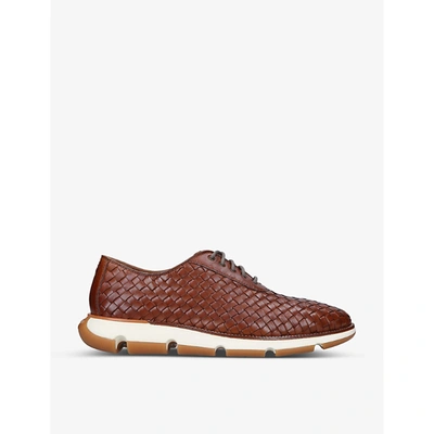 Cole Haan 4.zerogrand Woven Leather Oxford Shoes In Tan