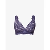 HANRO WOMENS 1626 NIGHTSHADE MOMENTS SOFT-CUP STRETCH-LACE TRIANGLE BRA 34C,R03720575