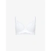 PANACHE WOMENS WHITE ANA STRETCH-LACE PLUNGE BRA 28FF,R03759801