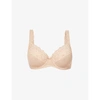 Maison Lejaby Gaby Floral-embroidered Underwired Stretch-lace Bra In Smokey Pink
