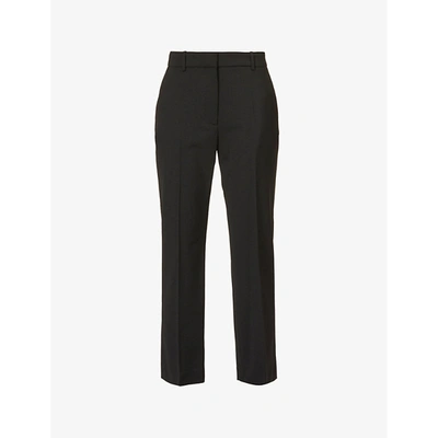 Joseph Tape Mid-rise Straight-leg Stretch-wool Trousers In Black