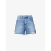 Paige Dani High-waisted Denim Shorts In Leela Destructed