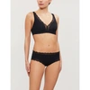 Hanro Sensation Soft Cup Stretch-cotton Bra In Black