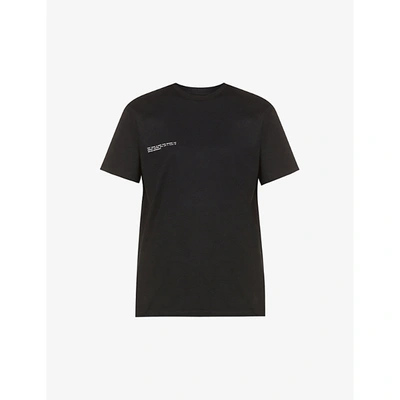 Pangaia Text-print Organic-cotton-and Seaweed-blend T-shirt In Black