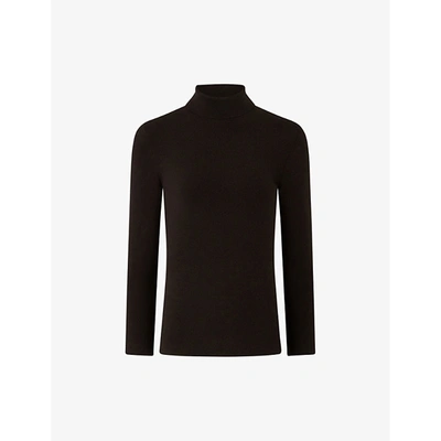 Joseph High-neck Stretch Silk-blend Jumper In Black