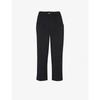 WHISTLES WOMENS BLACK EASY CROPPED HIGH-RISE WOVEN TROUSERS 16,R03755456