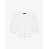 Maje Womens Blanc Mopline Puff-sleeve Woven Top 8 In Blanc