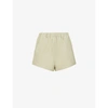 ALL FENIX WOMENS LIGHT OLIVE ALL CREW MID-RISE COTTON-JERSEY SHORTS M,R03795339