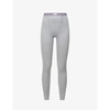 Skims Cotton Collection Ribbed Cotton-blend Jersey Leggings In Pacific