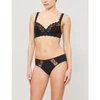 Hanro Luxury Moments Lace Wireless Bra In Black