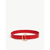 Christian Louboutin Monogram-buckle Leather Belt In Loubi/antic Gold