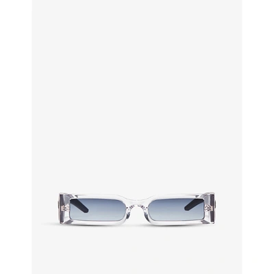 A Better Feeling Womens Glacial Black Roscos Rectangle-frame Acetate And Rubber Sunglasses