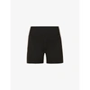 Girlfriend Collective Black High-rise Run Shorts In Black