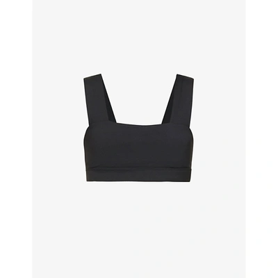 All Fenix Womens Black All Core Square-neck Stretch-recycled Polyester Sports Bra M