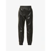 Alexander Mcqueen Elasticated Leather Trousers In Black