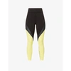 Michi Womens Black Electric Yellow Fuse High-rise Stretch-jersey Leggings M