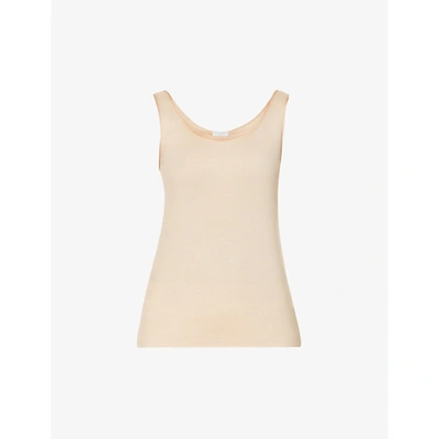 Hanro Seamless Cotton-jersey Waistcoat Top In Nude (lingerie)