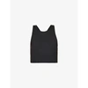Girlfriend Collective Womens Black Dylan Recycled Polyester-blend Sports Bra Xxs In Black