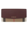Burberry Porter House Check And Leather Continental Wallet In Mahogany Red