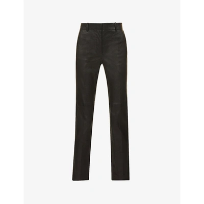 Joseph Coleman High-rise Leather Trousers In Black