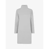 Whistles Womens Grey Funnel-neck Stretch-cotton Mini Dress L In Grey