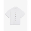Sandro Short Sleeve Cotton Button-up Shirt In White