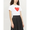 COMME DES GARÇONS PLAY HEART-APPLIQUÉD COTTON-JERSEY T-SHIRT,11716135