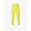 Girlfriend Collective Womens Chartreuse Compressive 7/8 High-rise Recycled Polyester-blend Leggings S