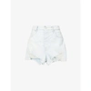 Good American Womens Blue648 Bombshell High-rise Stretch-denim Shorts 4