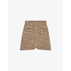 Sandro Gena High Waist Houndstooth Skirt In Bruns