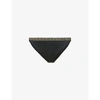 Versace Black Greca Border Bikini Bottoms In Black